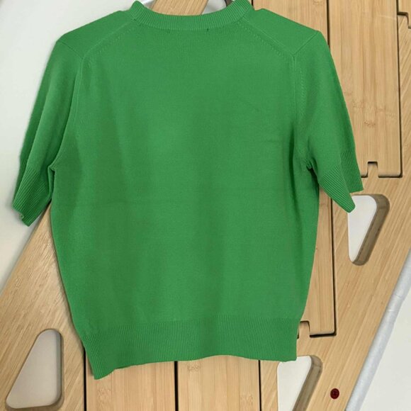 French Connection Green Short Sleeve Knit Top – Size Medium - Picture 2 of 3